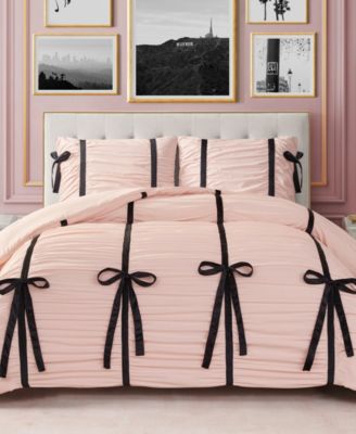 Amelie Velvet Bows Ruched 3-Pc. Comforter Set, King