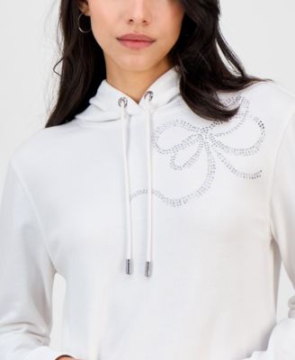 Women's Embellished Bow Hooded Sweatshirt