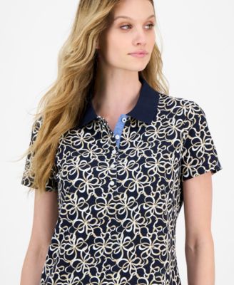 Women's Ribbons Short-Sleeve Polo Shirt