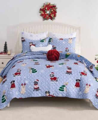 Winter Whiskers Holiday 3-Pc. Quilt Set, King