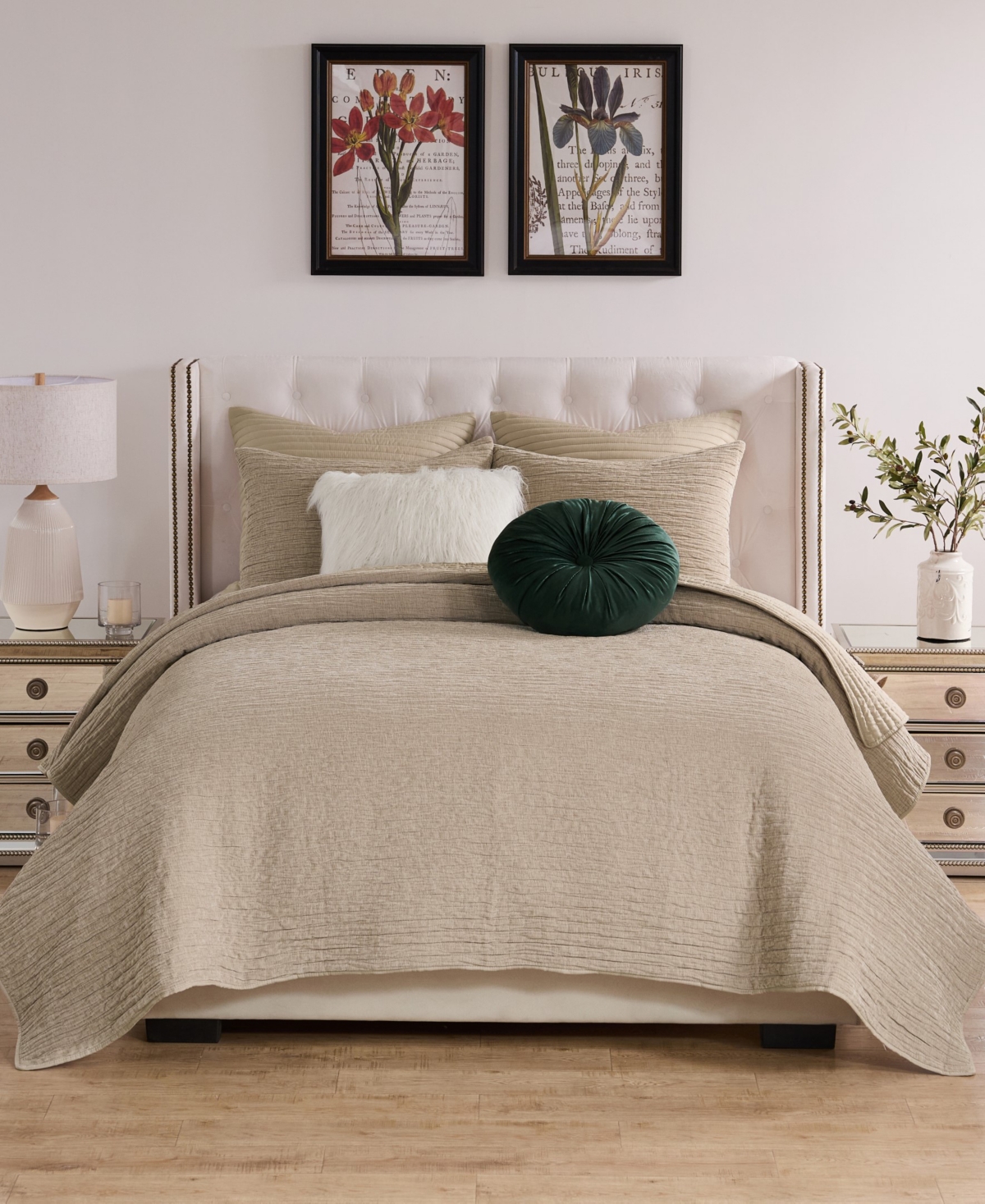 Greenland Home Fashions Velvet Crush Textured 2-pc. Quilt Set, Twin In Sand