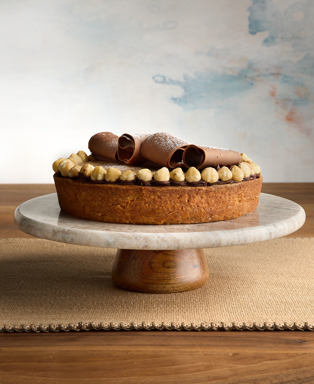 Oake Marble Wood-base Cake Stand, Macy's Exclusive In Brown