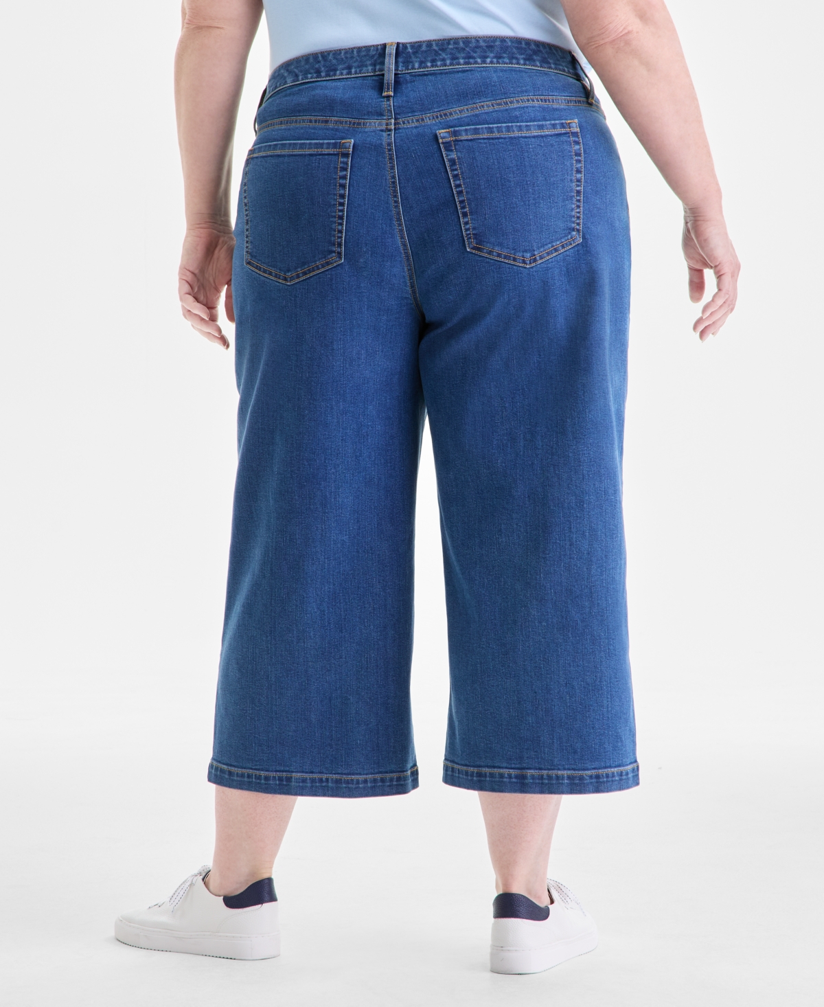 Style & Co Plus Embroidered Cropped 5 Pocket Jeans, Macy's Exclusive