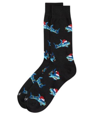 Men's Santa Shark Crew Socks