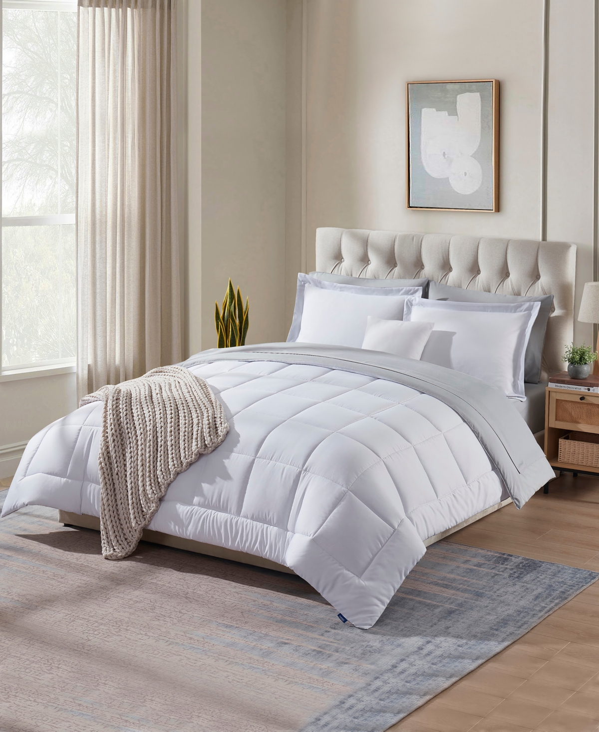 Nestl Luxury Soft Reversible 7-pc. Comforter Set, Queen In White