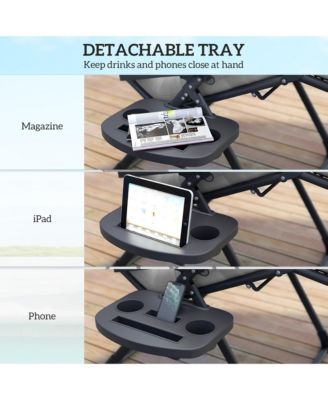 Padded Zero Gravity Chair w/ Cup Holder Tray,