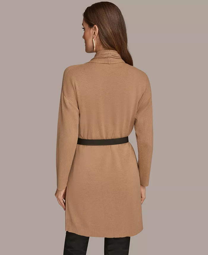 Women's Belted Open-Front Cardigan - thumbnail 3