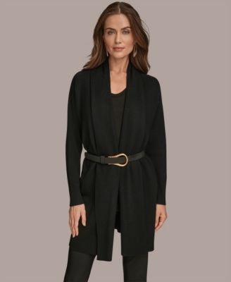 Women's Belted Open-Front Cardigan