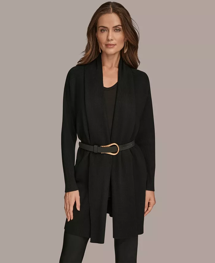 Women's Belted Open-Front Cardigan - thumbnail 6