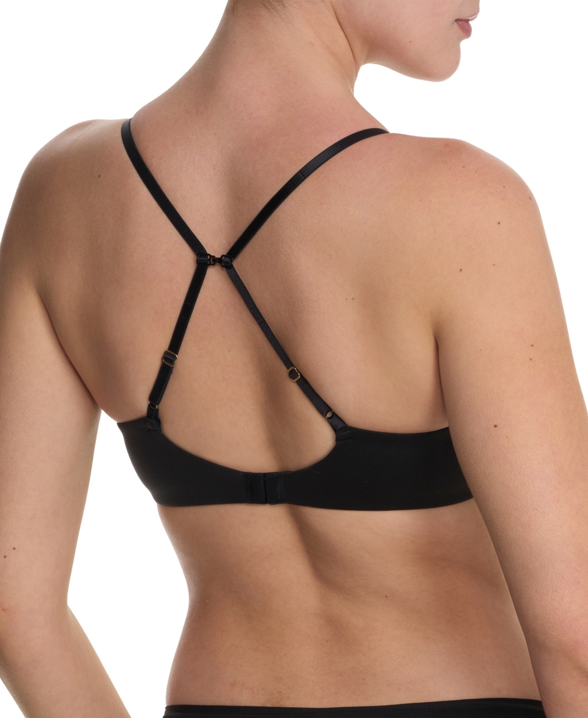 Natori Soft Focus Comfort Underwire Convertible Demi Bra In Black