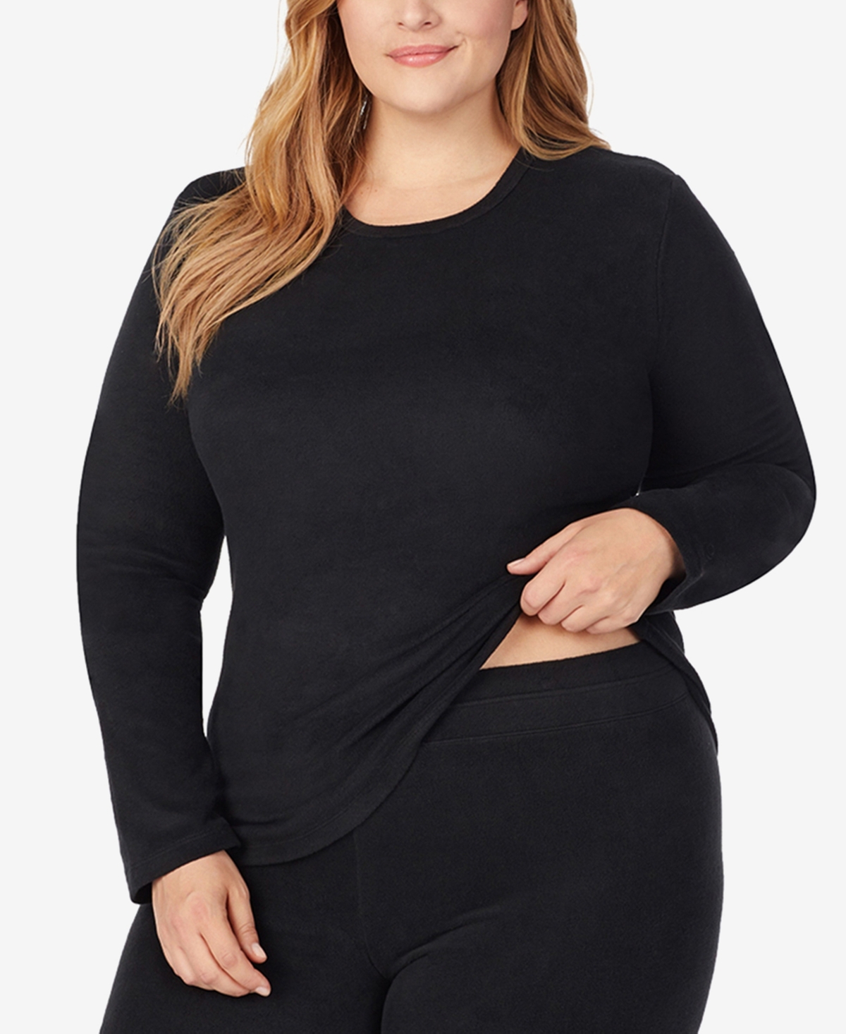 Cuddl Duds Plus Size Fleecewear Stretch Leggings In Black