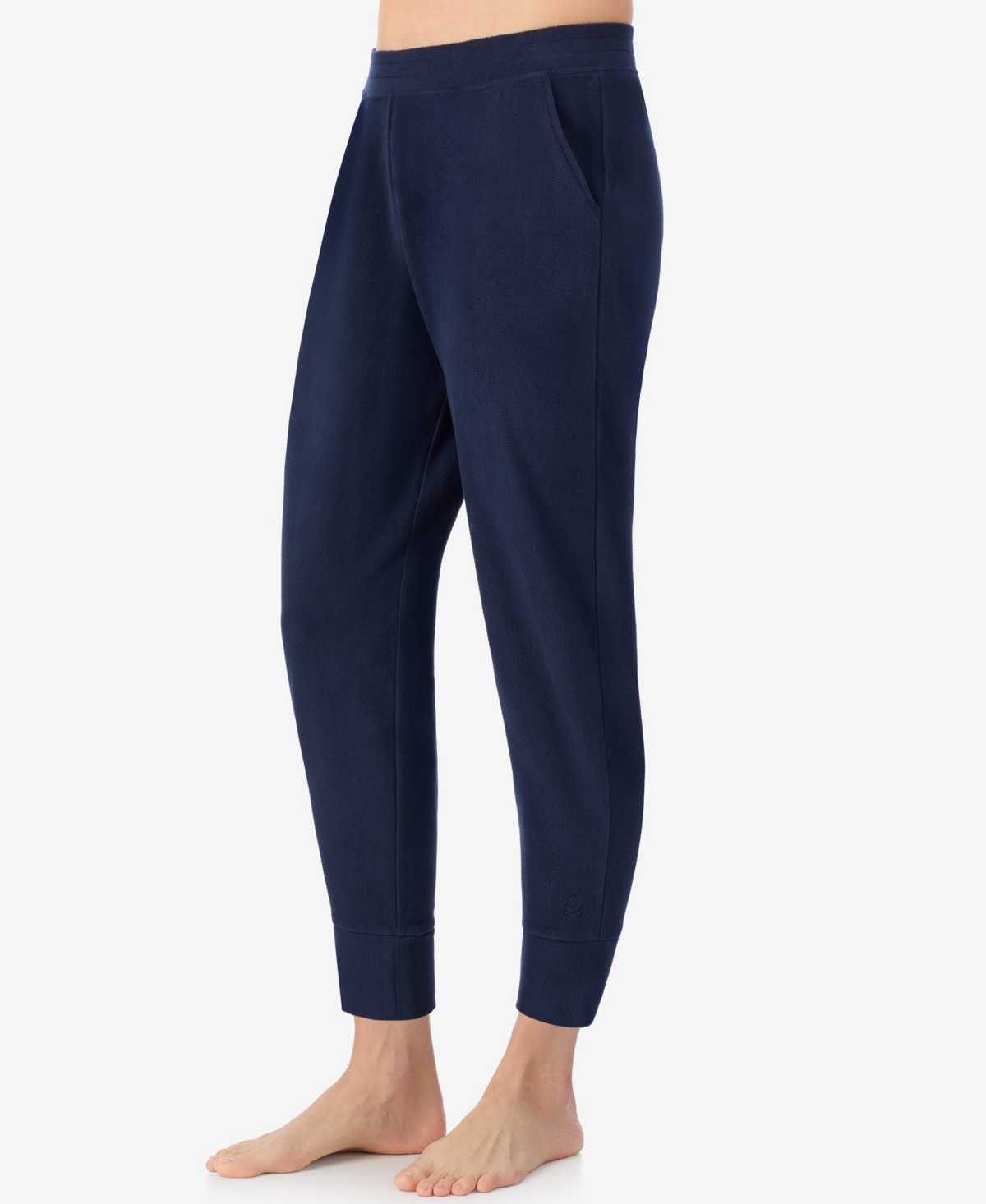 Cuddl Duds X Jennifer Lake Fleecewear With Stretch Cropped Jogger In Blue