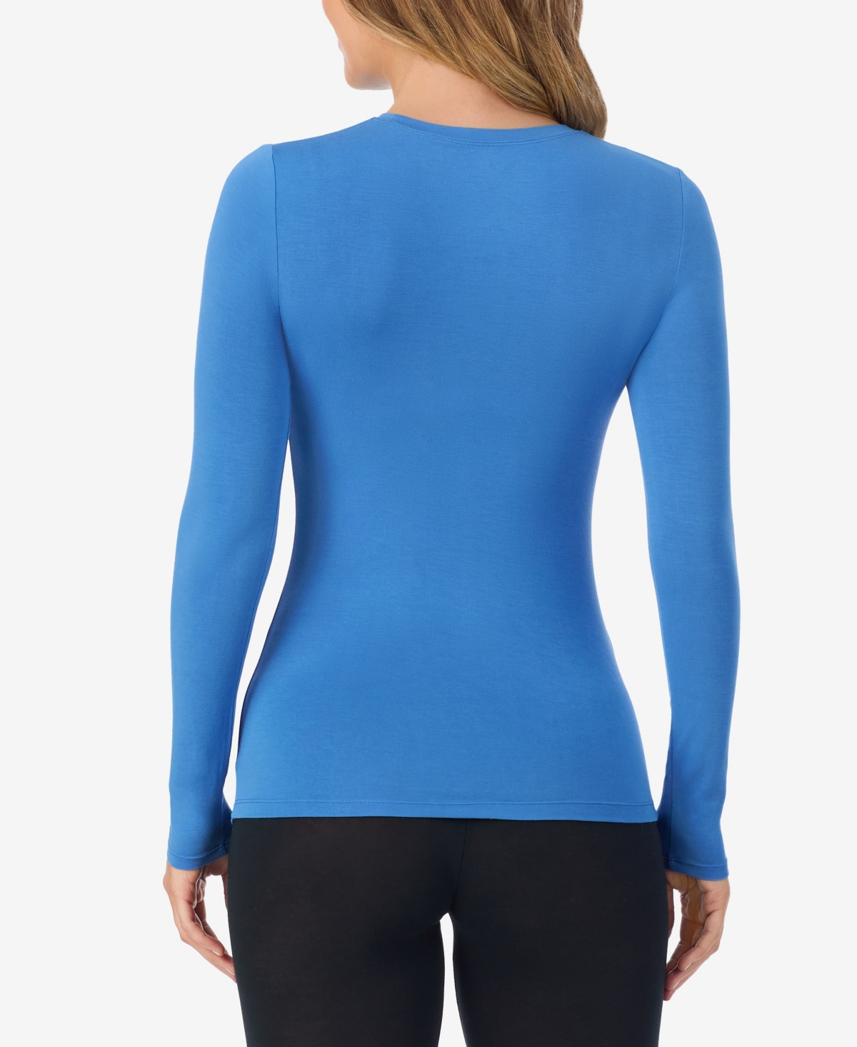 Cuddl Duds Petite Long Sleeve Crewneck Top In Multi