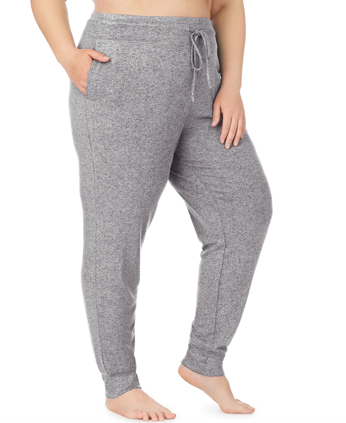 Cuddl Duds Plus Size Soft Knit Jogger Pants In Gray