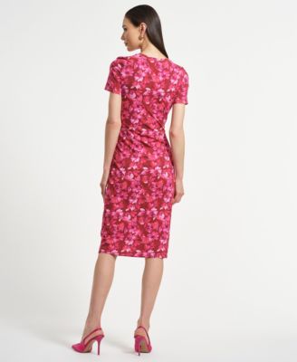 Women's Ruched Waist Midi Dress