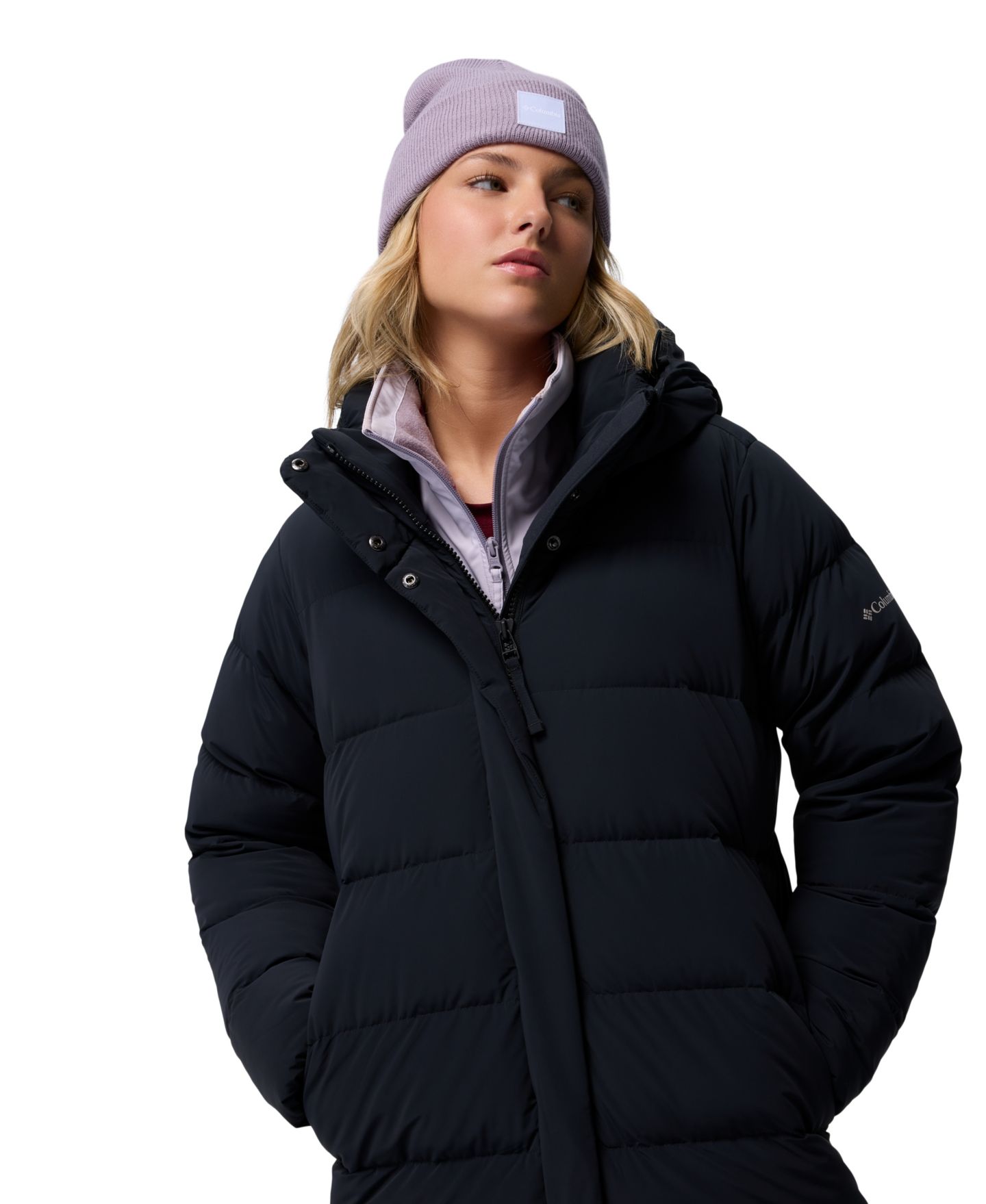 Женская куртка Columbia Amaze Long Hooded Puffer, цвет: Чёрный — фото 5