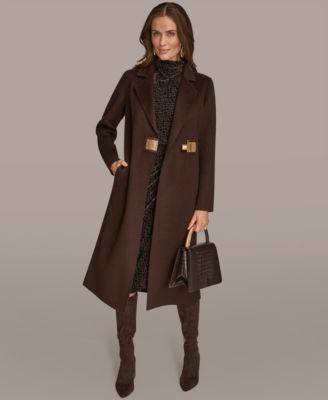 Women's Wool-Blend Buckle Detail Coat