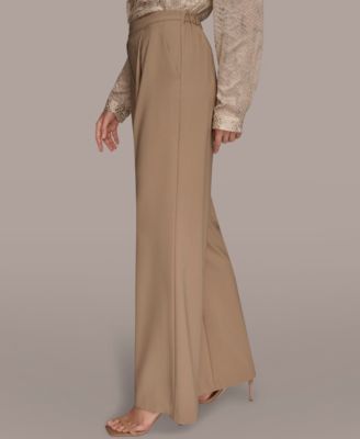 Women's Pleated Wide Leg Pull On Pants