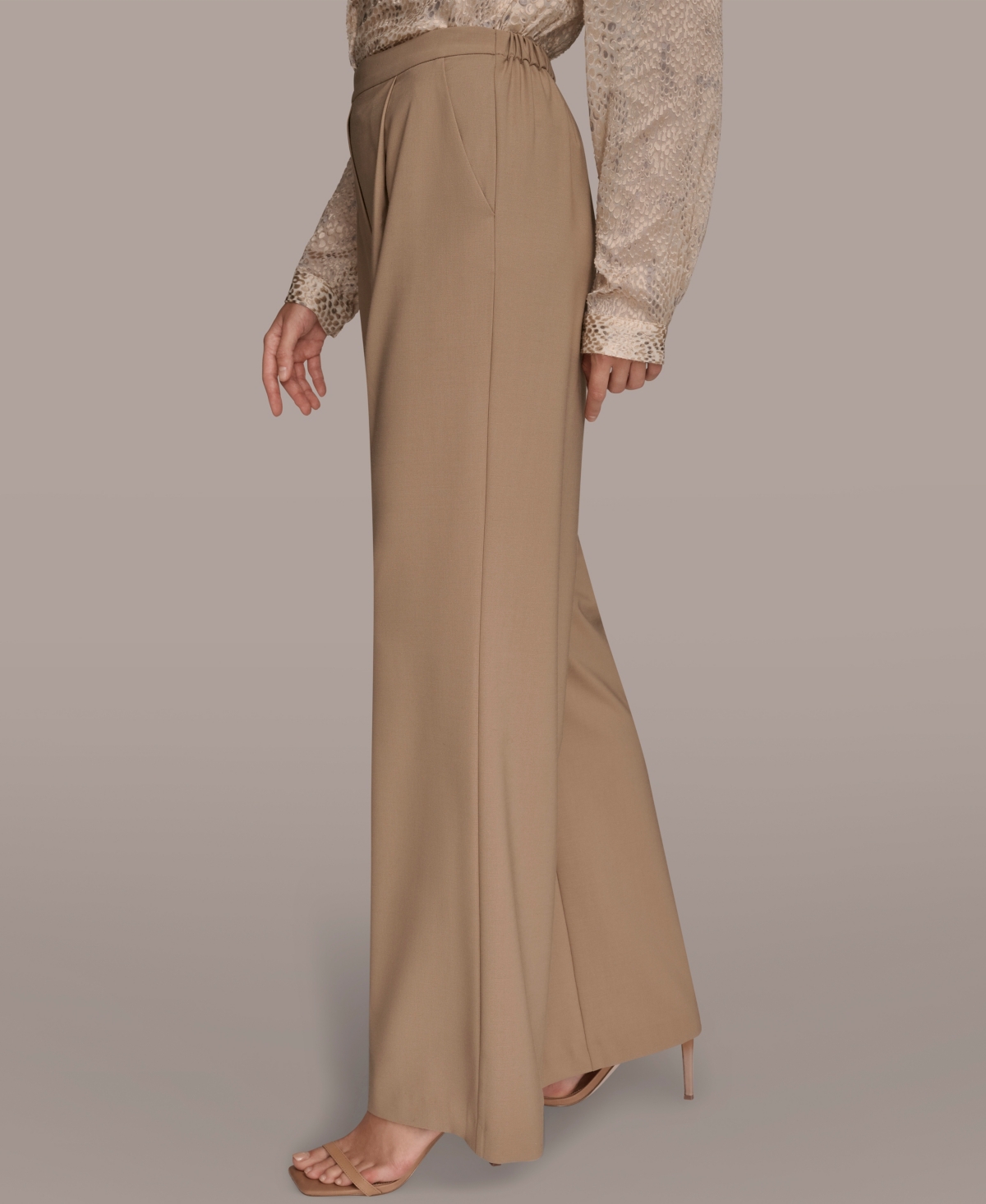 Donna Karan New York Wide Leg Pants In Brown