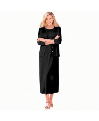 Plus Size Lettuce Trim Knit Jacket Dress