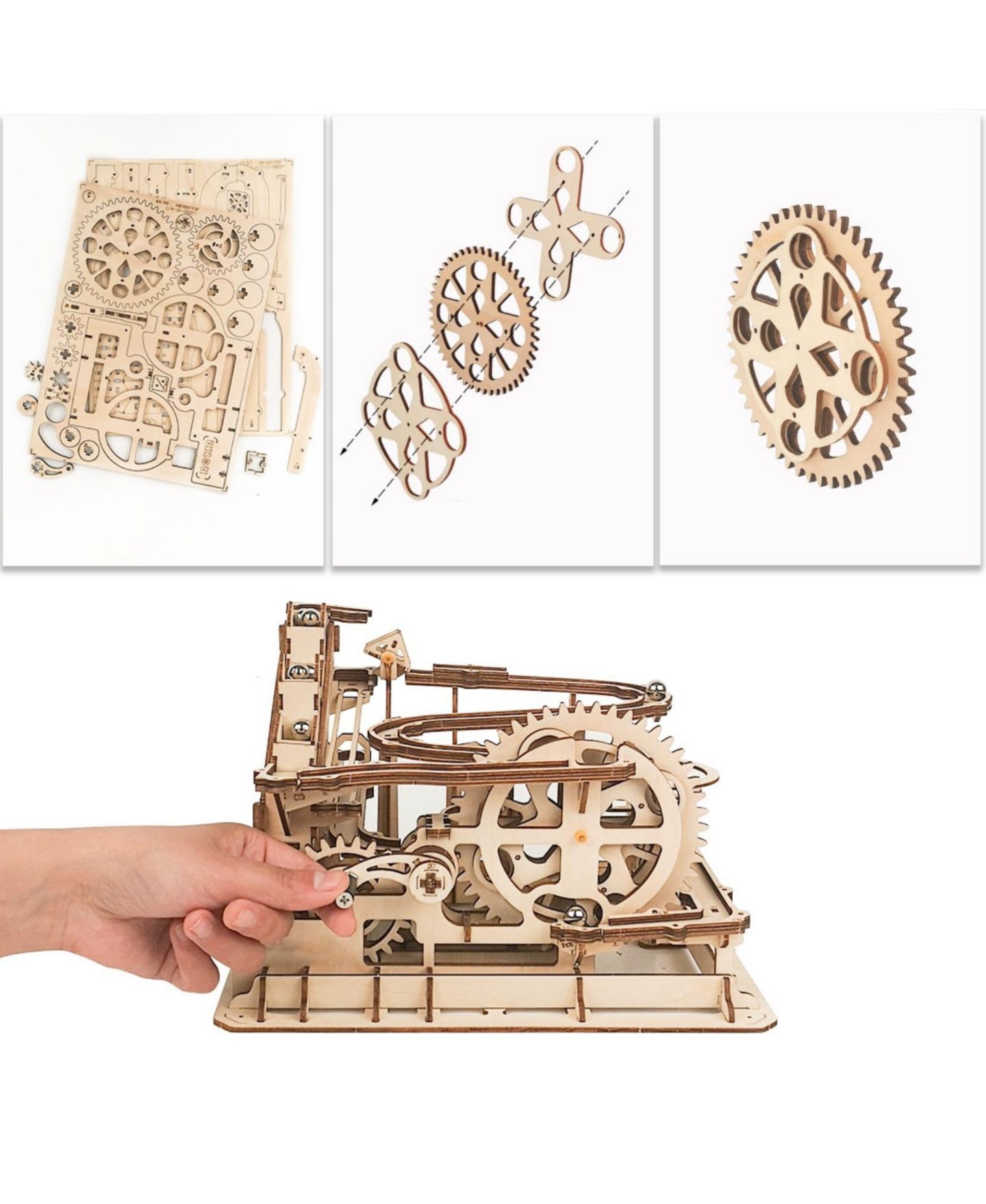 Детский пазл Robotime Marble Parkour 254-Piece Wooden 3D Puzzle, Ages 8+ — фото 5