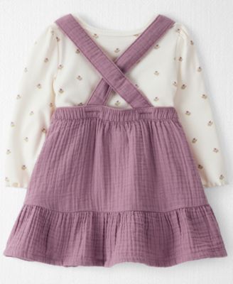 Baby Girls' Organic Sleeveless Jumper Dress and Top, 2-Piece Set