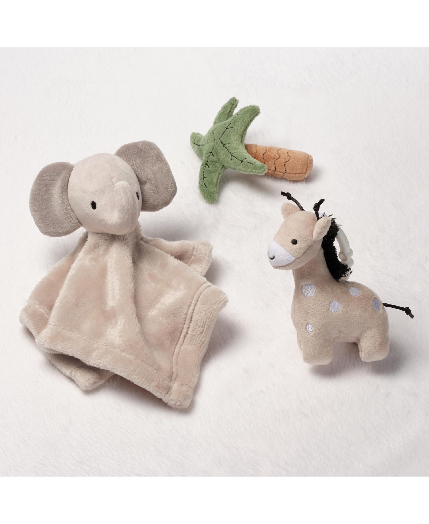 Lambs and Ivy Jungle 3-Piece Developmental Soft Plush Baby/Infant Toy Gift Set