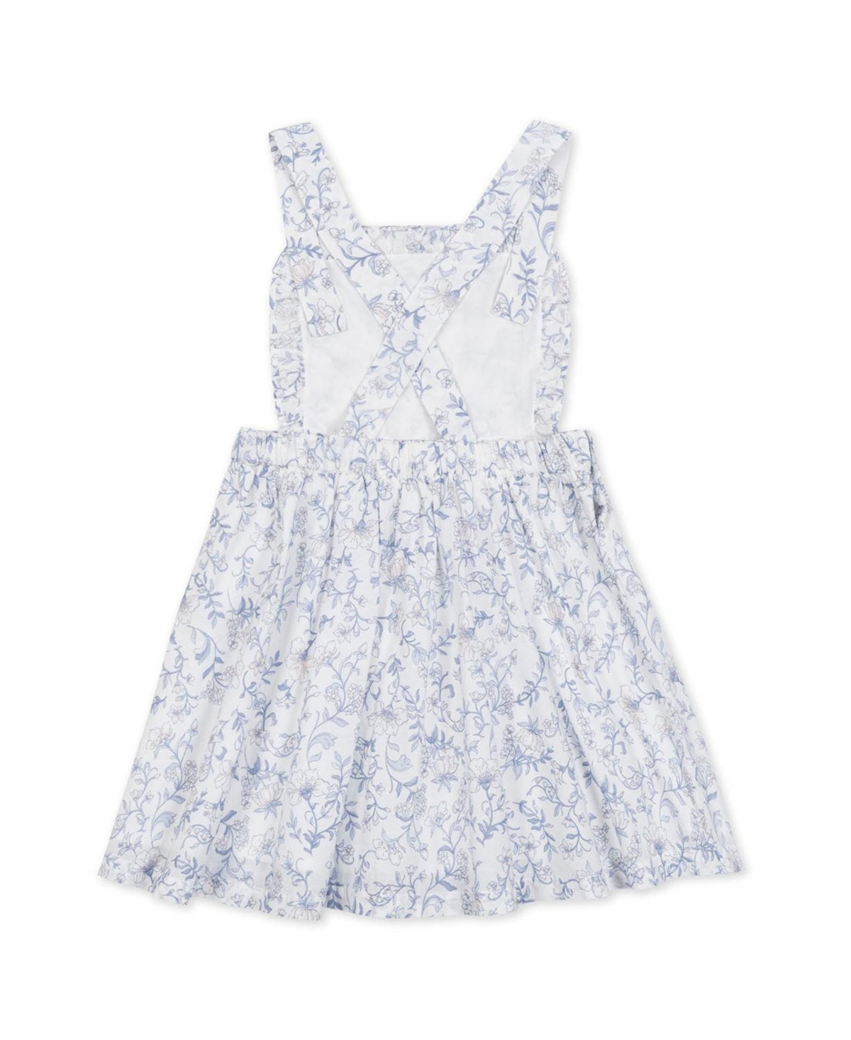 Hope & Henry Little and Big Girls' Organic Ruffle Edge Apron Dress