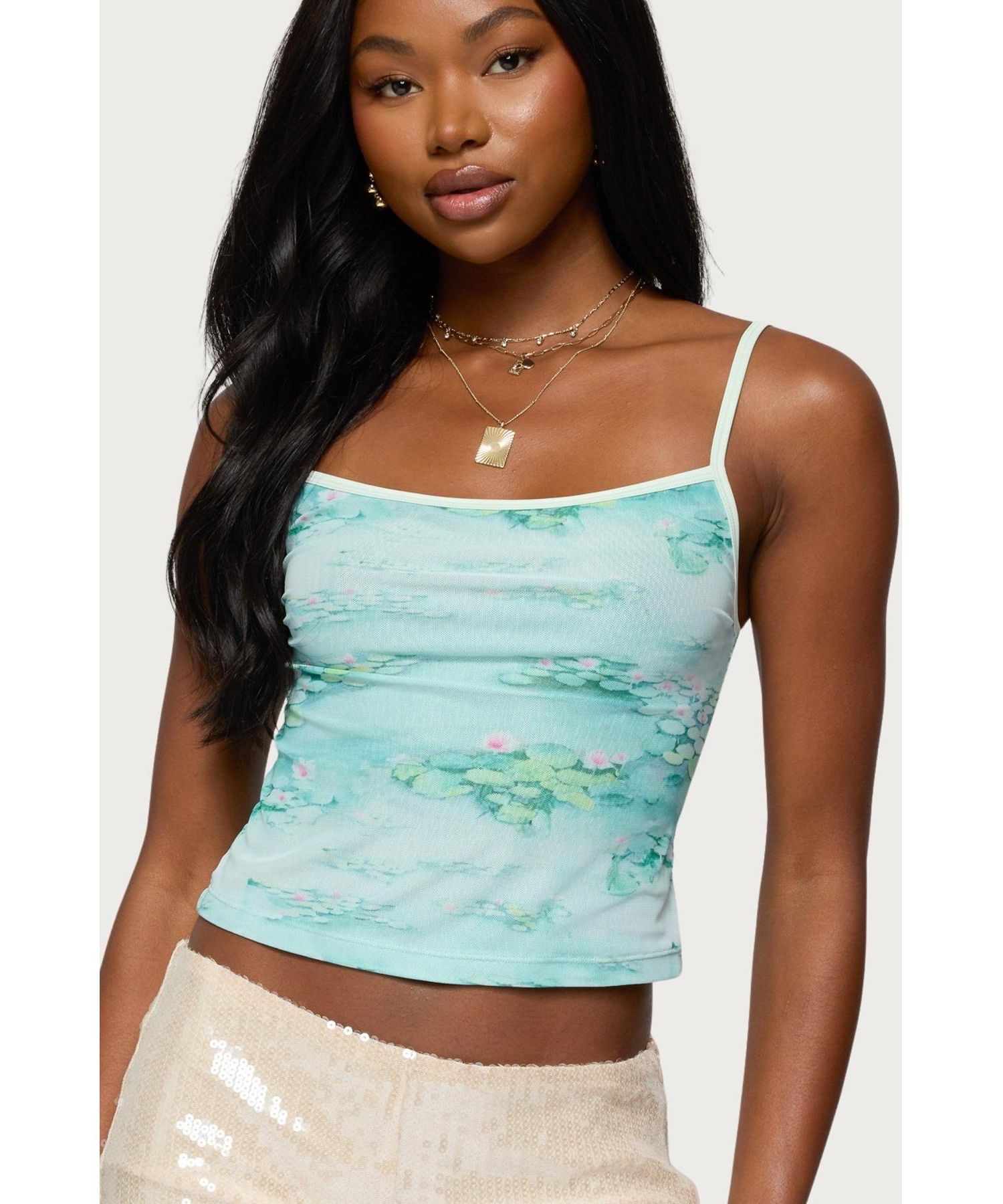 Womens Everlyn Water Lily Tank Top