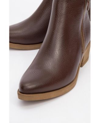 Jayer Leather Double-Zip Block Heel Boot