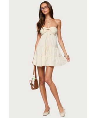 Womens Safie Strapless Tiered Mini Dress
