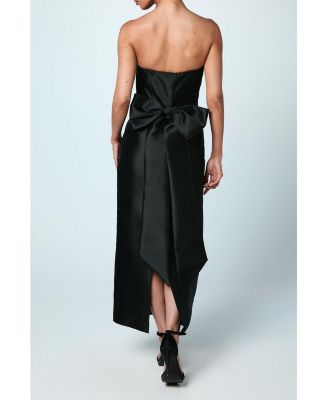 Women's Bandeau Twill Bow Back Bridesmaids Dress