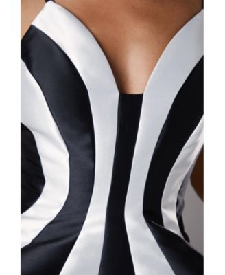 Women's Midi Contrast Panel Dress