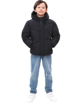 Boys Cozy Grid Puffer Jacket