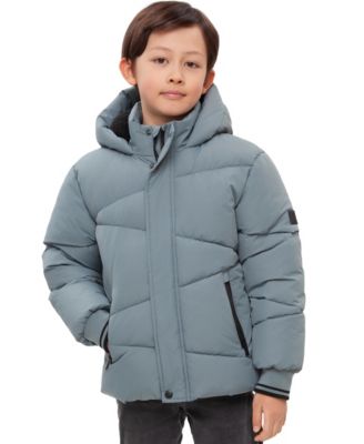 Boys Cozy Grid Puffer Jacket