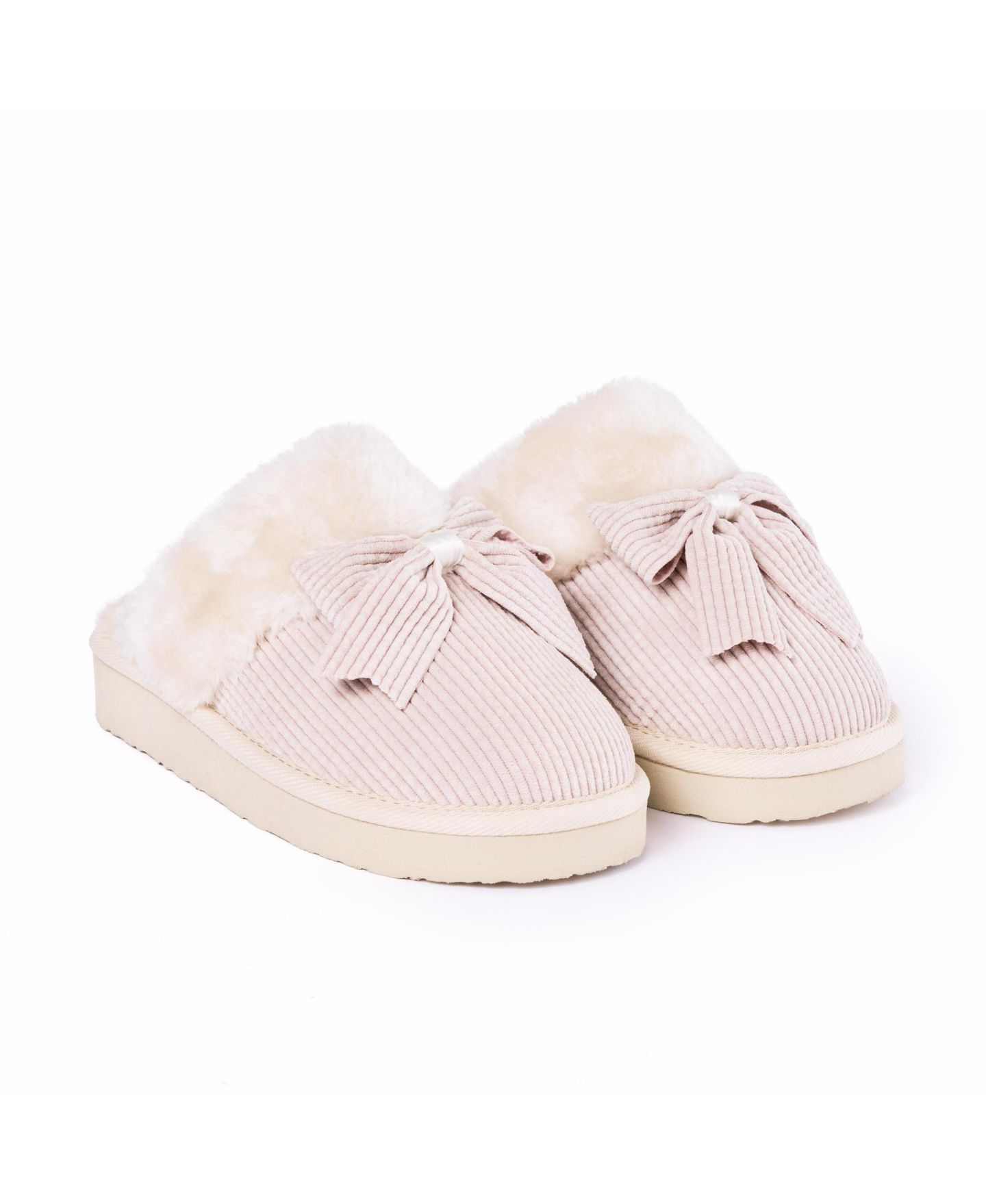 Женские тапочки Minnetonka Bow Scuff Slippers, цвет: Кремовый — фото 4