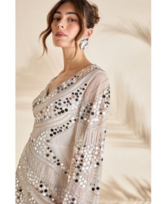 Women's Flare Sleeve Sequin Mini Dress