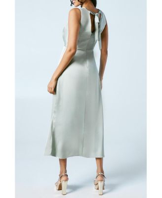 Women's Satin Bridesmaids Midi Dress