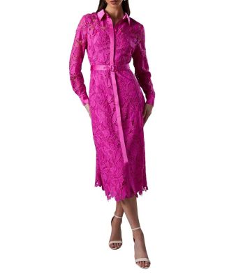 Women's Lace Long Sleeve Shirt Dress
