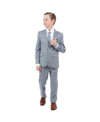 Big Boys 5 Piece Sharkskin Suit,Vest,Pants,Shirt and Tie Set