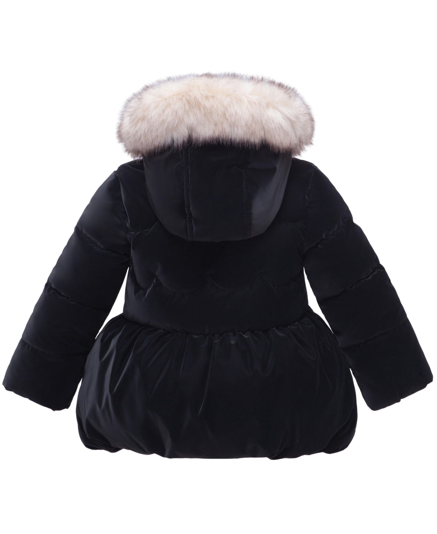 Куртка Rokka&Rolla Luxe Bow Puffer Coat для девочек-малышей, цвет: Жемчужный чёрный — фото 2