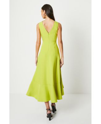 Women's Crepe Ruffle Low Back Dress