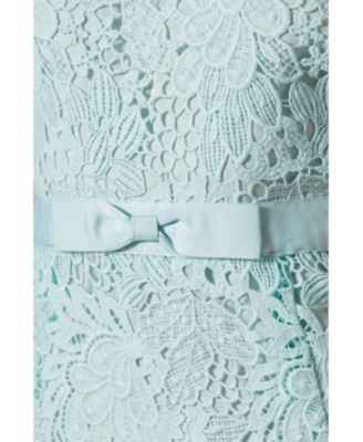 Women's Lace Bow Belt Midi Dress