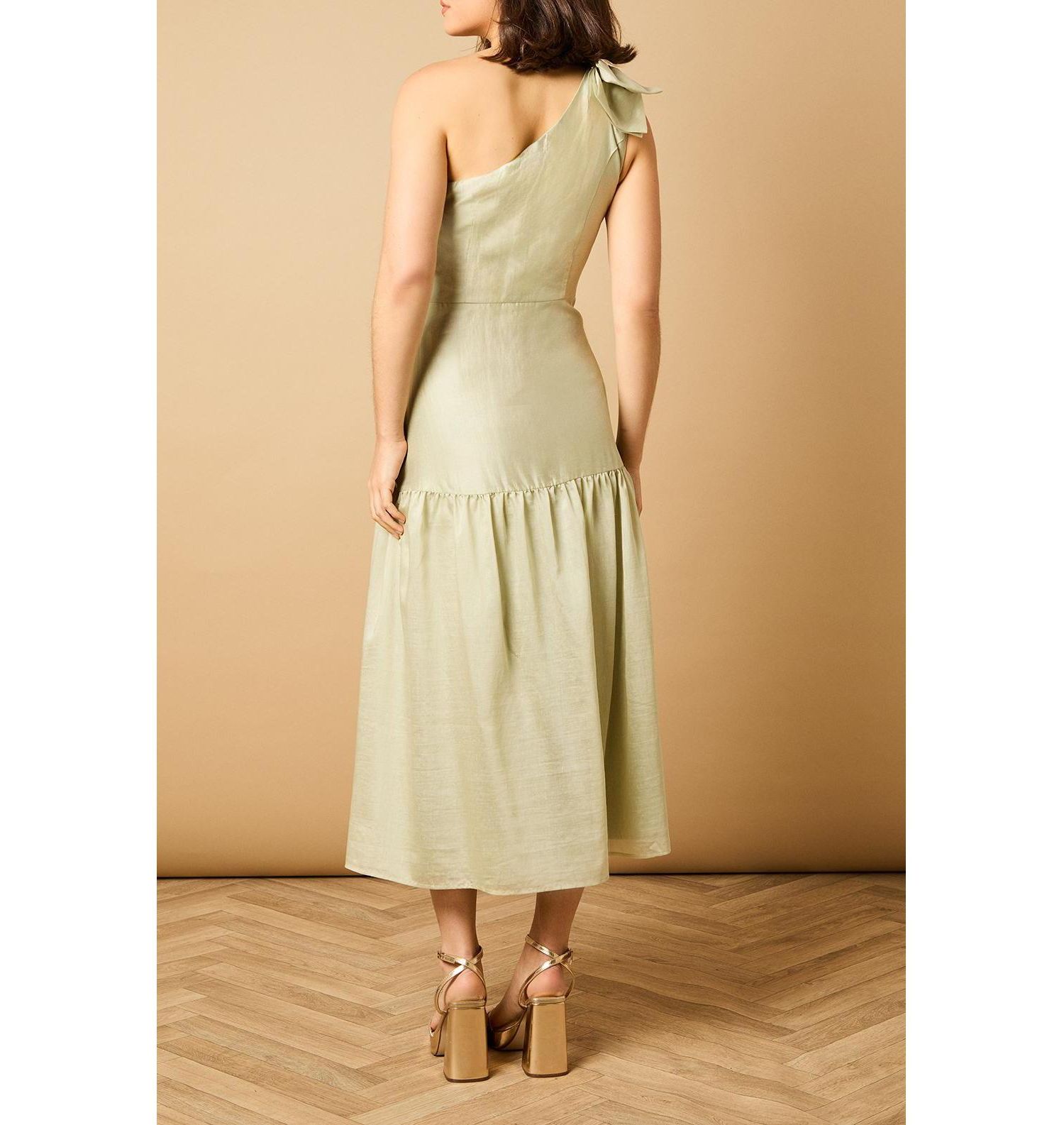 Women's Bow Shoulder Detail Midi Dress