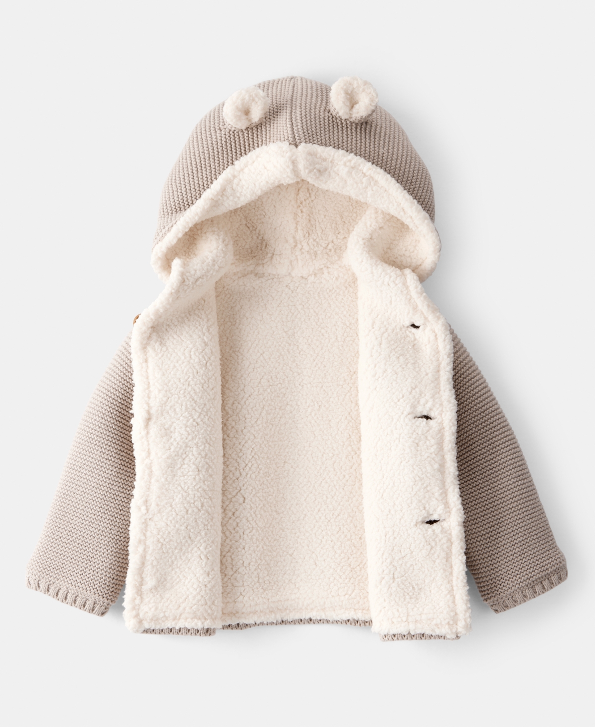 Carter's Baby Boys Or Baby Girls Sherpa-lined Cardigan In Neutral