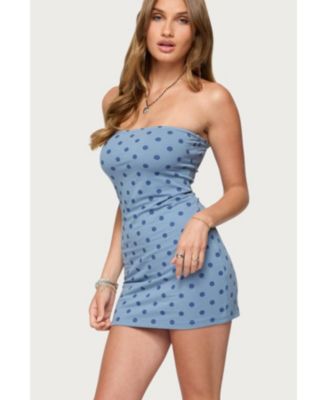 Womens Lewis Polka Dot Strapless Mini Dress