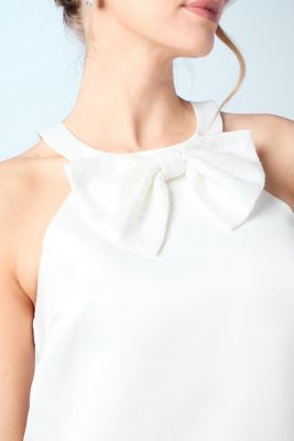 Women's Sequin Bow Shift Bridal Mini Dress