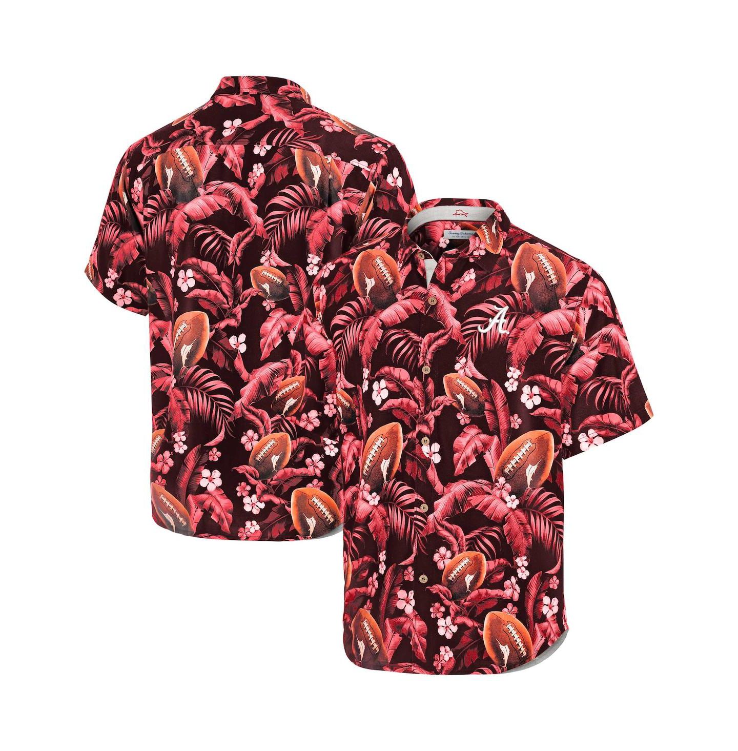 Мужская рубашка Tommy Bahama Crimson Alabama Crimson Tide Veracruz Cay First Down Blooms Button-Up — фото 1