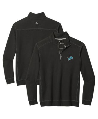 Tommy Bahama - Men's Black Detroit Lions Big Tall Montego Bay Half-Zip Jacket
