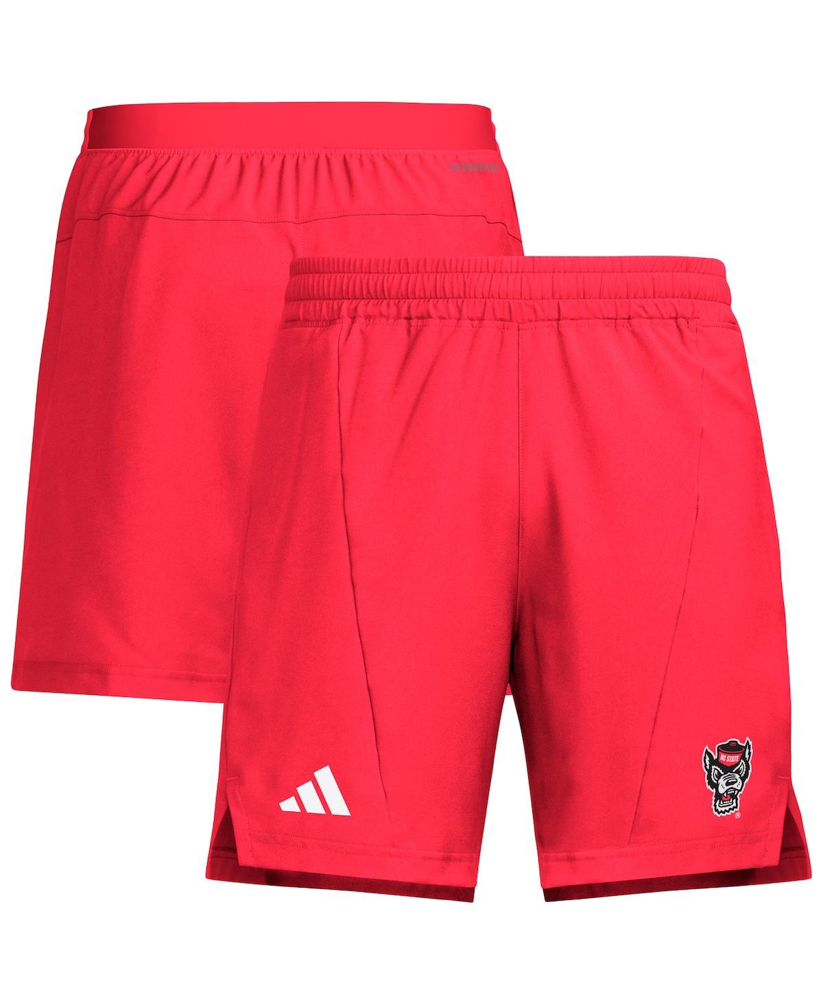 Adidas Originals Men's Red Nc State Wolfpack Program Woven Training Shorts In Red